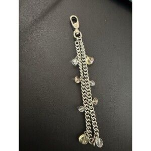 Jewell Thirty One Key Chain with Charms 8" Lobster Clasp Silver Tone Metal